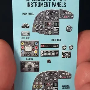Dernière Chance Kits World 3D1321029 de Havilland Mosquito B Mk.IV / PR Mk.IV 3D Full colour Instrument Panel (for Hong Kong Models, Revell and Tamiya kits)