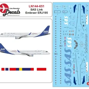 Lima November Decals 144-651 Embraer ERJ-195 - SAS Link Scheme Affaire À Saisir