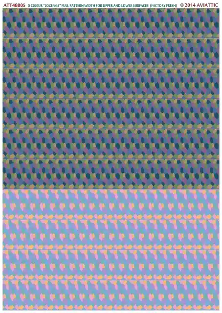 Aviattic ATT48005 5 colour “lozenge” - full pattern width for upper and lower surfaces (factory fresh) Commande En Gros