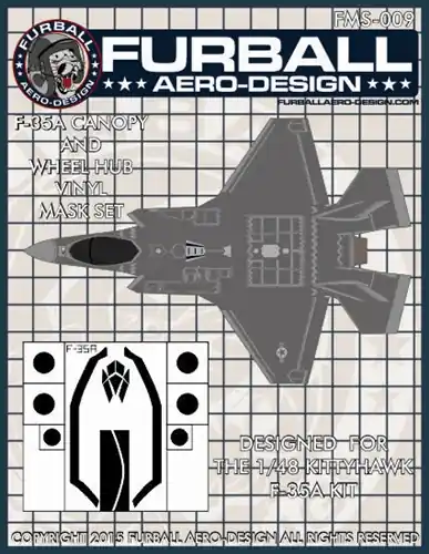 Jusqu'à Épuisement Des Stocks Furball Aero-Design FMS009 Lockheed-Martin F-35 A Lightning II - Canopy & Wheel Hubs masks (designed to be used with Kitty Hawk Model kits)