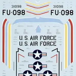 Microscale 480963 North American F-86 F Sabre (1 scheme) 31098 562FBS/388FBW Group Co‘s colourful aircraft with mainly pale blue trim Pas Cher