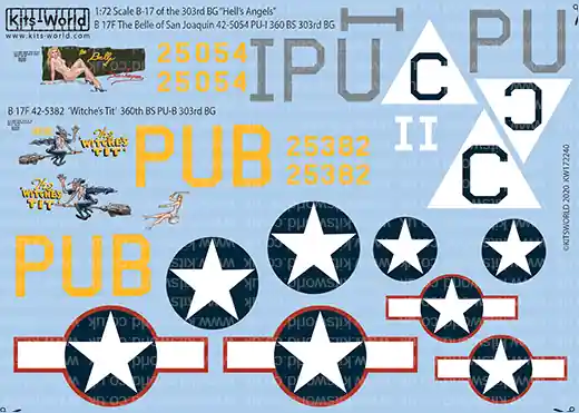 Prix Choc Kits World 172240 Boeing B-17 F Flying Fortress (‘Hell‘s Angels‘ and ‘Witche‘s Tit‘)