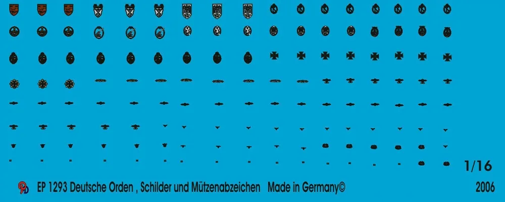 Must-Have Peddinghaus-Decals 1293 German Medals, Campaign Shields And Other Uniform Items