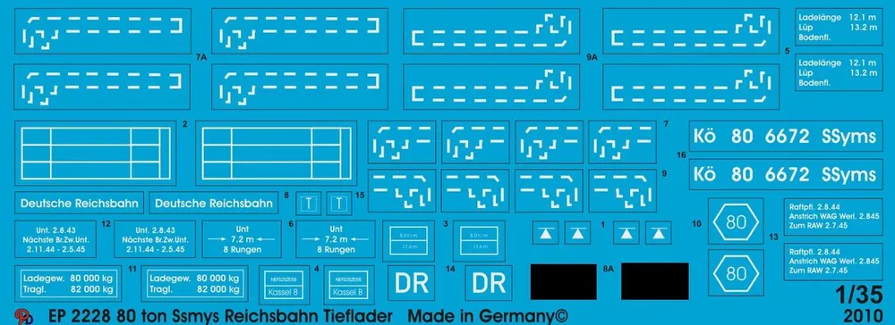 Peddinghaus-Decals 2228 80 Ton Ssyms Reichsbahn Flatbed Solde