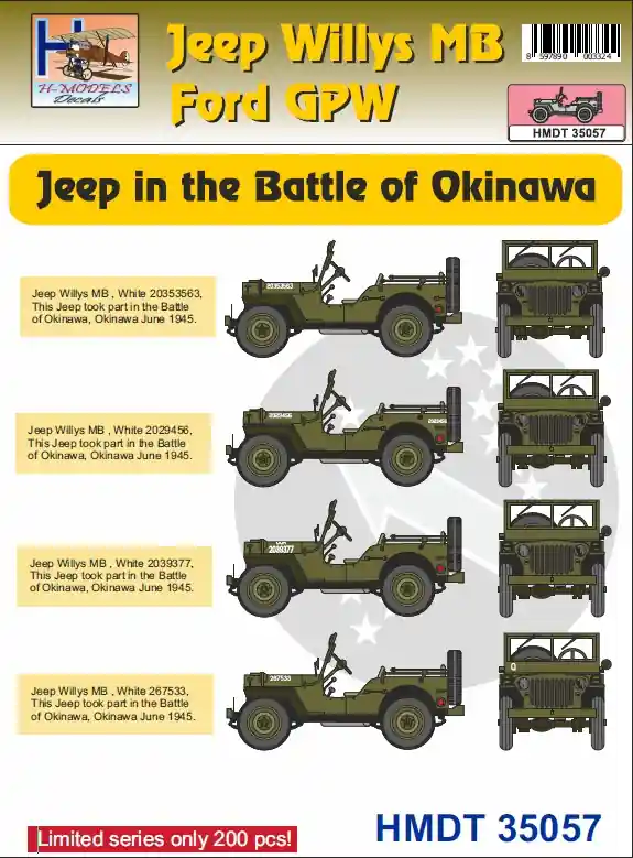 Art Scale Kit HMDT35057 Jeep Willys MB Ford GPW - Jeep In The Battle Of Okinawa Certifié