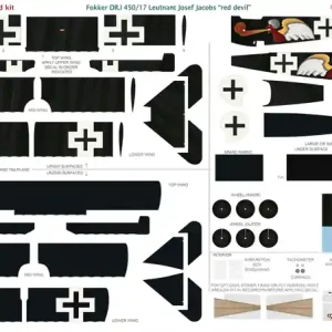 Dernier Modèle Aviattic ATT48068 Fokker DR.I 470/17 - Ltn. Josef Jacobs "Red Devil" (for Eduard kits)