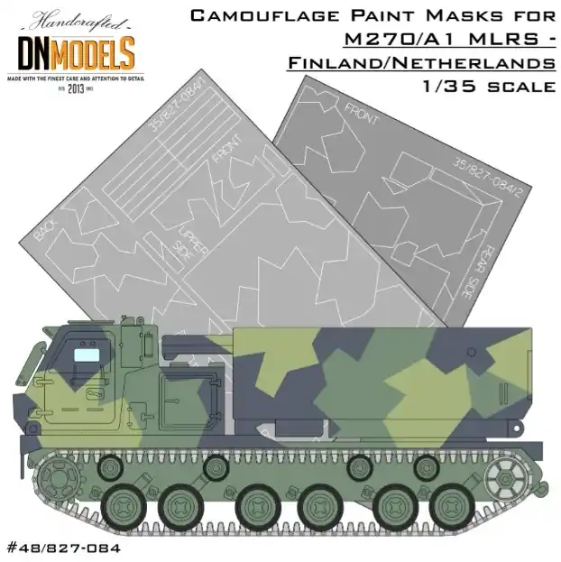 DN Models 35-827-084 Camo Paint Mask Set MLRS M270/A1 Finland/Netherlands Offre Spéciale