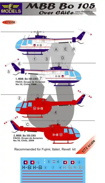 LF Models C72258 MBB Bo 105 over Chile Meilleur Prix