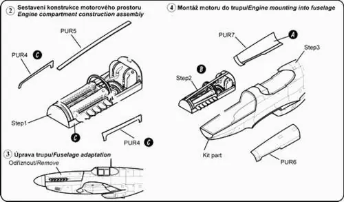 Top Vente CMK K7063 P-51B silnik P. Merlin V1650 REV