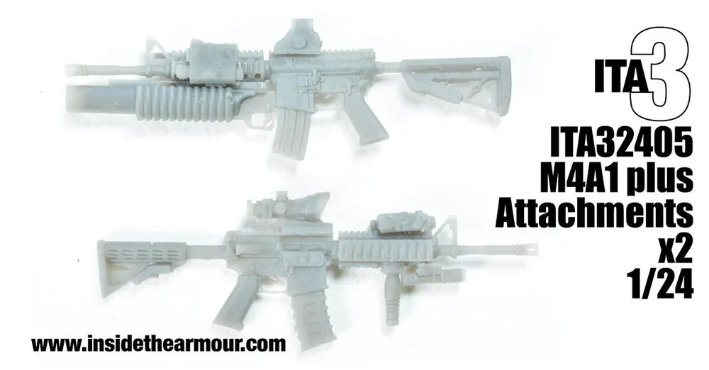 Inside the Armour ITA324005 M4A1 Carbines (2 pcs) with Optional Attachments (3D-Printed) Remise