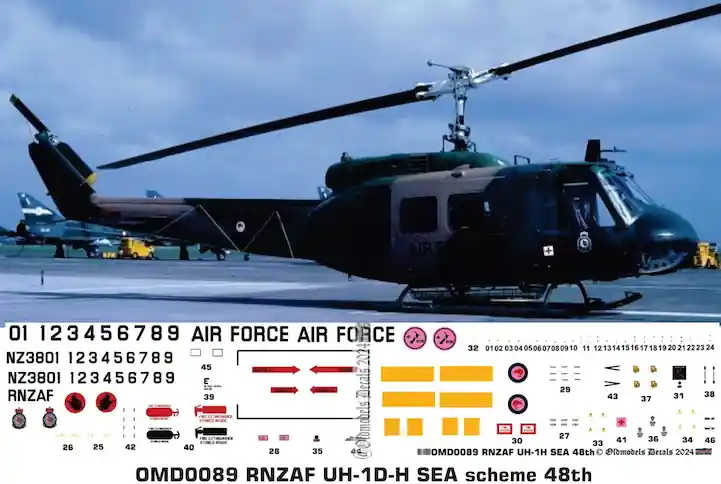 Offre Du Jour Old models Decals 0089 Bell UH-1 D/H Iroquois - RNZAF SEA Scheme