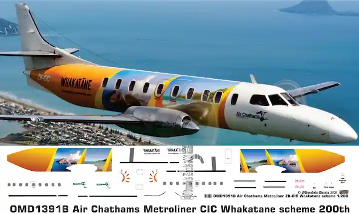 Remise Old models Decals 1391B Swearingen SA-226TC - Metro Air Chatham Whakatane Scheme