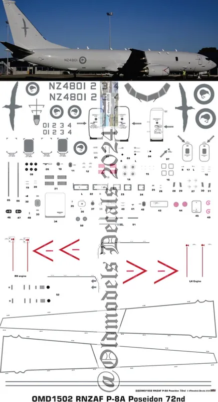 Bon Plan Old models Decals 1502 Boeing P-8 A Poseidon - Royal New Zealand Air Force