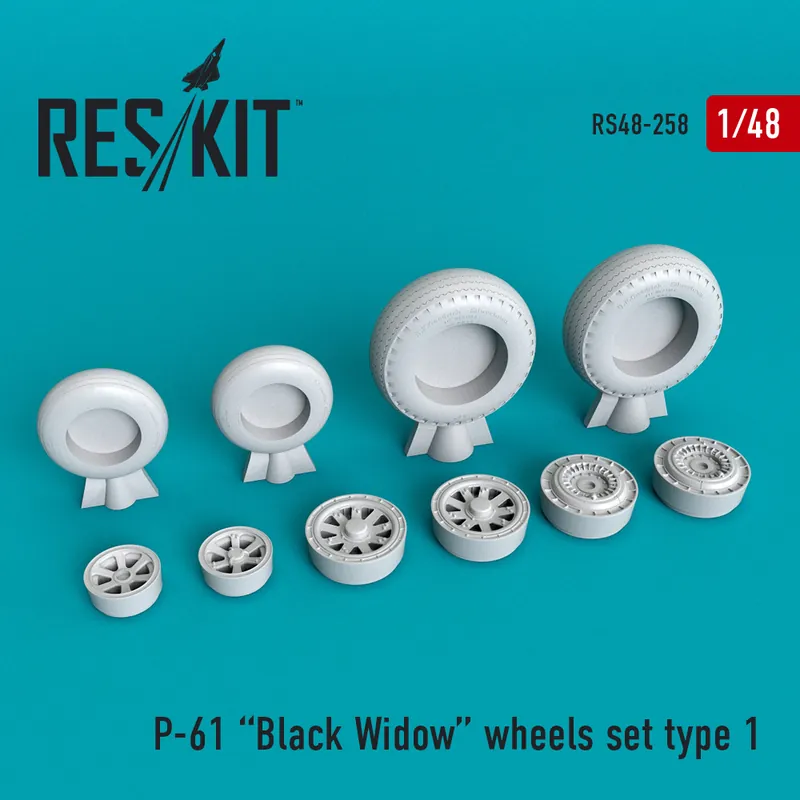 DISCONTINUED RES/KIT 48-0258 P-61 Black Widow wheels set Commander Maintenant