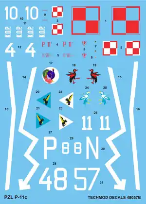 Techmod 48057 PZL P.11c Retour Gratuit