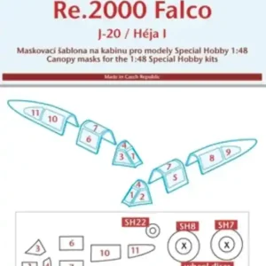 Authentique Peewit 48017 Canopy mask for Reggiane Re.2000 Falco Special Hobby