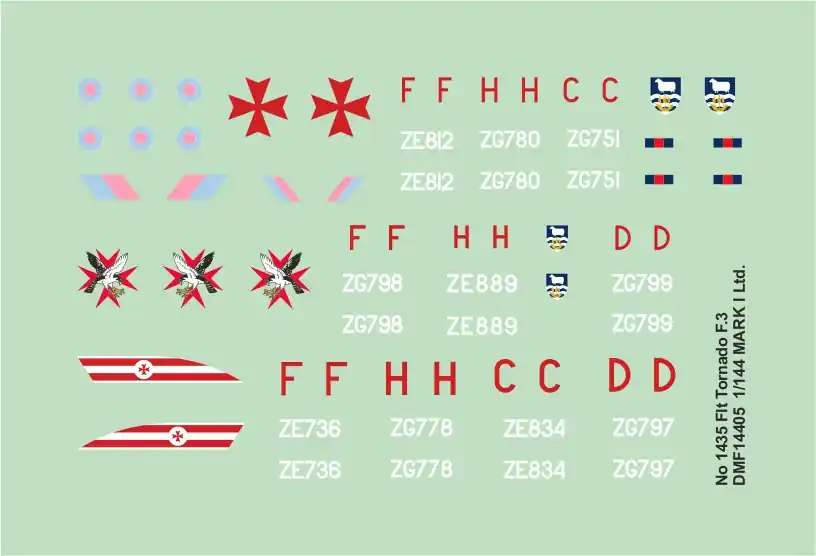Mark I Decals DMF14405 No.1435 Flt. Panavia Tornado F.3 Meilleure Vente