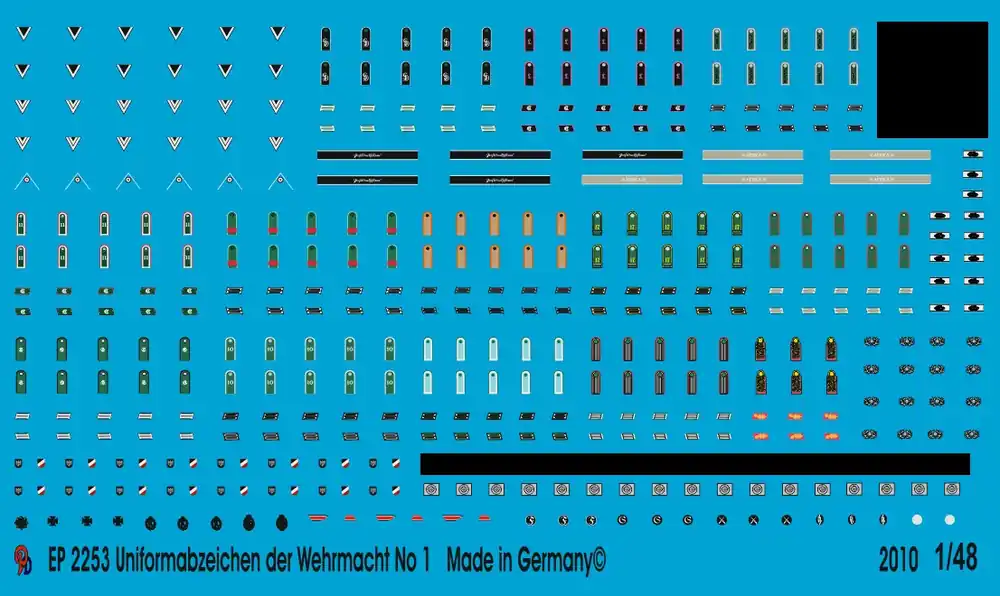 Usine Directe Peddinghaus-Decals 2253 Uniform Insignia Of The Wehrmacht No. 1