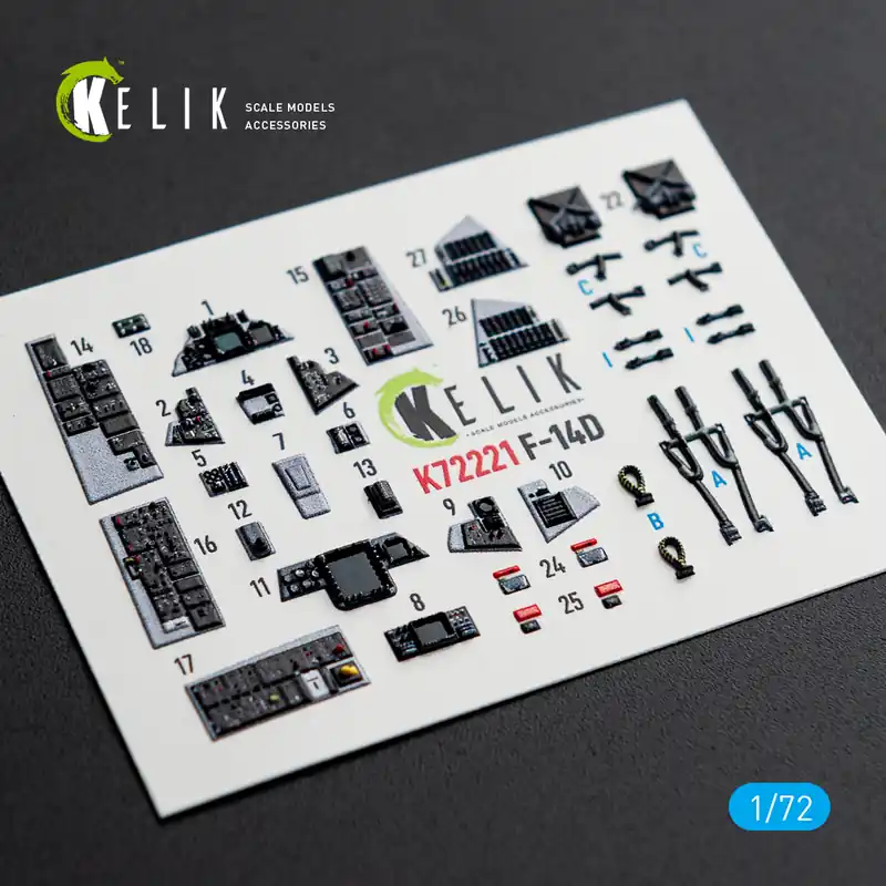 Prix Réduit KELIK K72221 Grumman F-14 D Super Tomcat - Interior 3D Decals (for Academy Kits)