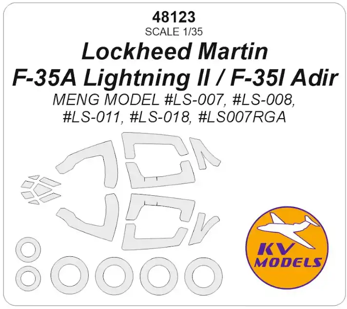 KV Models 48123 Lockheed Martin F-35A Lightning II / F-35I Adir And Wheels Masks Nouvelle Collection