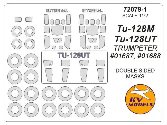KV Models 72079-1 Tu-128M / Tu-128UT (Trumpeter) - (Double sided) + wheels masks Quantité Limitée