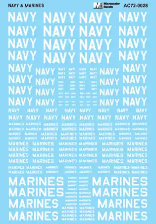 Microscale 48028 US Navy And US Marines Assorted Size Words - White Petit Prix