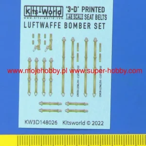 Kits World 3D148026 Luftwaffe WWII Bombers Full Colour 3D Decals Seatbelts Set Petit Prix