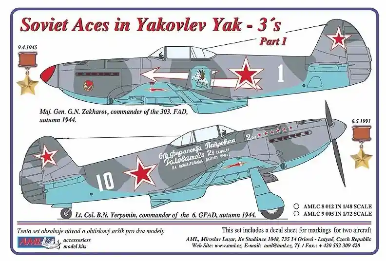 Bon Plan AML C8012 Soviet Aces in Yakovlev Yak-3 Part 1 (2 decal versions)