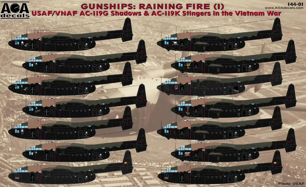 Commander Vite AOA decals 144-01 Gunships Raining Fire 1 - USAF/ VNAF AC-119G Shadows & AC-119K Stingers in the Vietnam War
