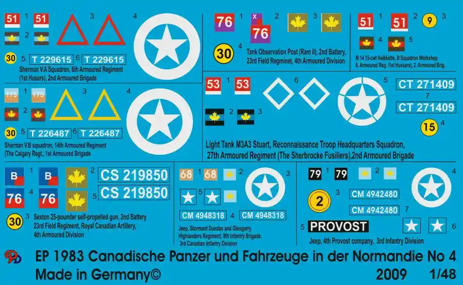 Meilleur Choix Peddinghaus-Decals 1983 Canadian Tanks And Vehicles In The Normandy No. 4