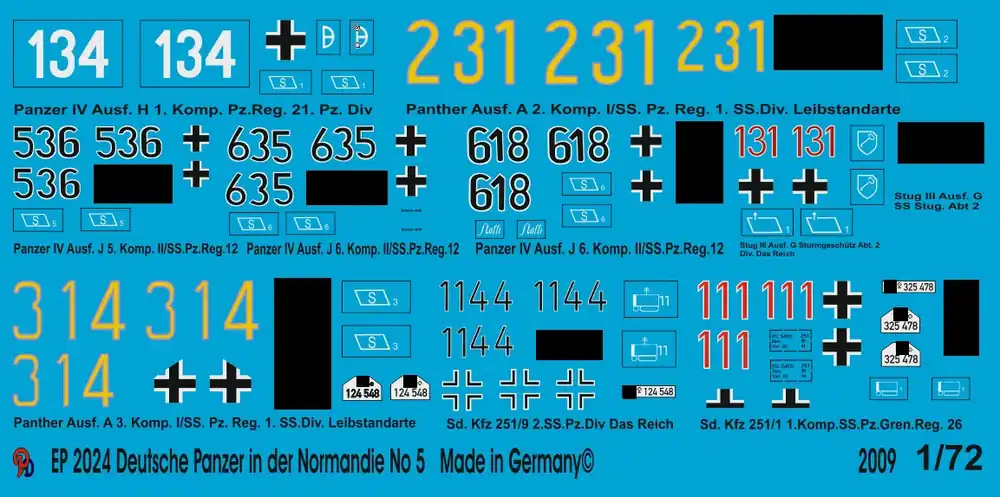 Peddinghaus-Decals 2024 German Tanks In The Normandy No. 5 Jusqu'à Épuisement Des Stocks