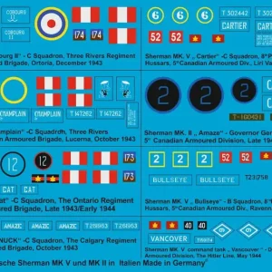 Usine Directe Peddinghaus-Decals 3039 Canadian Sherman Tanks In Italy, II World War