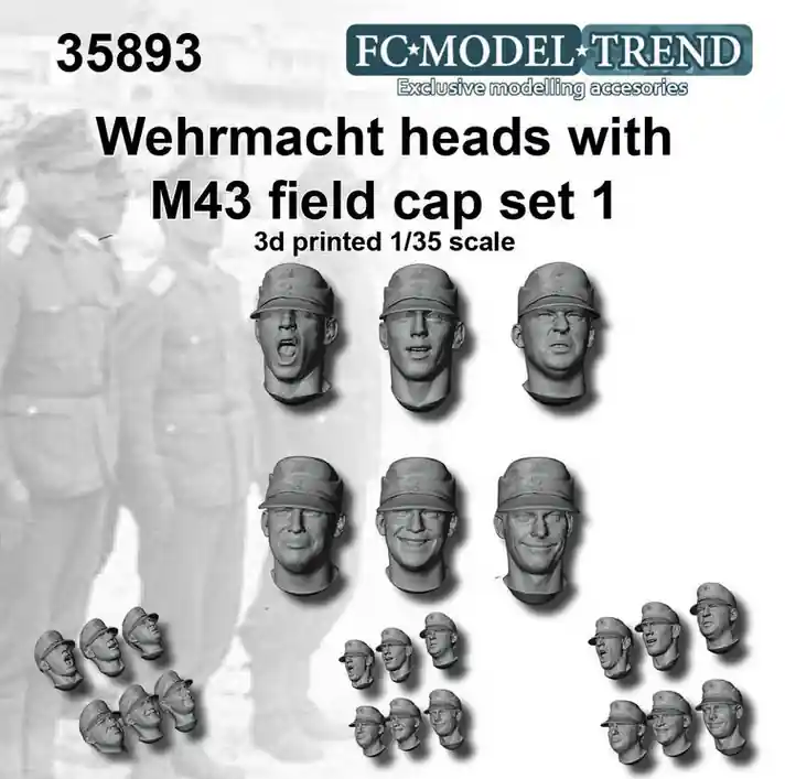 FC ModelTrend 35893 Wehrmacht heads with M-43 cap Petit Prix