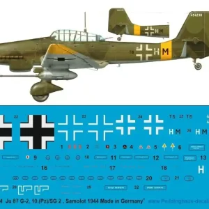 Peddinghaus-Decals 4394 Ju 87 G-2, 10.(Pz)/SD 2, Samolot 1944 Vente Flash