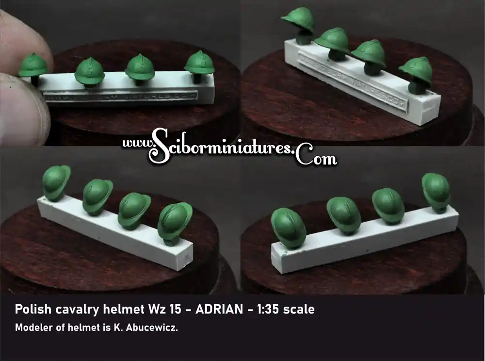 Scibor Monstrous Miniatures 35HM0084 Polish Helmets Wz15 Adrian 1939 Set (4pcs) Certifié