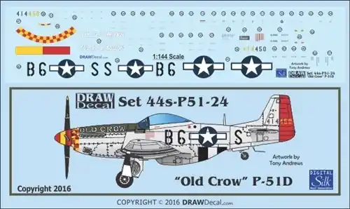 Draw Decal 44-P51-24 North American P-51 D - "Old Crow" Gathering of Mustangs and Legends Commander Maintenant