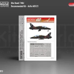 Acheter En Ligne Kits World M481013 Bae Hawk T Mk.I wheels and canopy paint mask outside only (for Airfix 05121 kit)