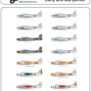 Lima November Decals 32-D14 Republic F-84 E/G Thunderjet - in RDAF/Royal Danish Air Force Service (Early / Late Period) Dernière Chance