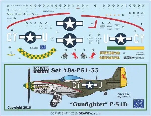 Draw Decal 48-P51-33 North American P-51 D - "Gunfighter" Gathering of Mustangs and Legends Achetez Aujourd'hui