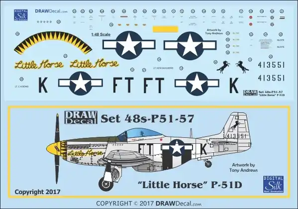 Draw Decal 48-P51-57 North American P-51 D - "Little Horse" Gathering of Mustangs and Legends Must-Have