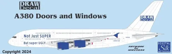 Draw Decal 20-A380-08 Airbus A380 - Doors and Windows Produit De Marque