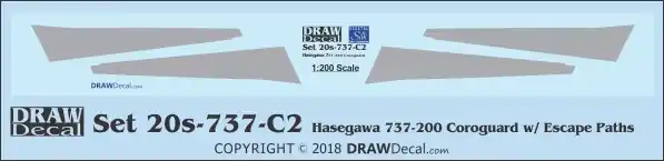 Draw Decal 20-737-C02 Boeing 737-200 - Coroguard Two Complete Sets (for Hasegawa & Monogram kits) Prix Promo
