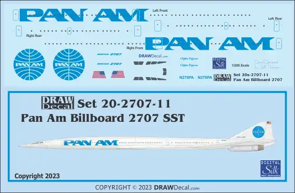 Dernière Chance Draw Decal 20-2707-11 Boeing 2707 SST - Pan Am Billboard
