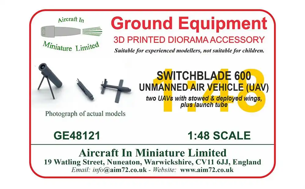 Aircraft In Miniature Ltd GE48121 Switchblade 600 Unmanned Air Vehicle (UAV) Offre Exclusive