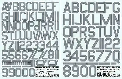 Acheter En Ligne Colorado / Carpena Decals 48047 Grey Code Letters and Numbers 45 degree corners (2 sizes)