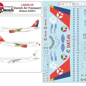 Lima November Decals 200-39 Airbus A320 - Danish Air Transport Scheme Commander Vite