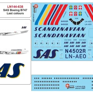 Lima November Decals 144-638 Boeing 747 - SAS Last Colours Rainbow Scheme Satisfait Ou Remboursé