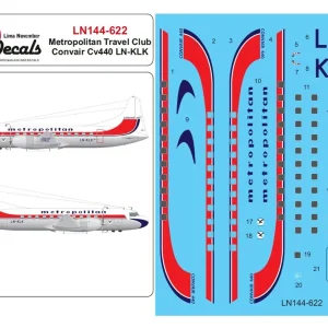 Expédition Rapide Lima November Decals 144-622 Convair CV-440 - Metropolitan Travel Club LN-KLK