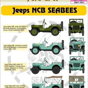 Authentique H-Model Decals T35033 Willys Jeep MB/Ford GPW NCB Seabees