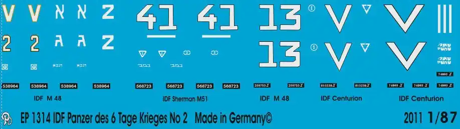 Peddinghaus-Decals 1314 IDF Tanks Of The 6. Day War No. 2 Achetez Aujourd'hui